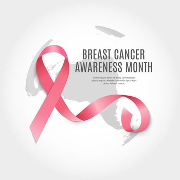 Breast Cancer Awareness Month Pink Ribbon Background Vector Illustration EPS10