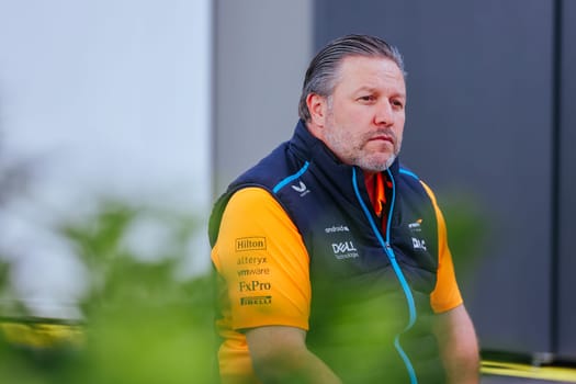 MELBOURNE, AUSTRALIA - MARCH 30: Zak Brown CEO of McLaren Formula 1 Team at the 2023 Australian Formula 1 Grand Prix on 30th March 2023
