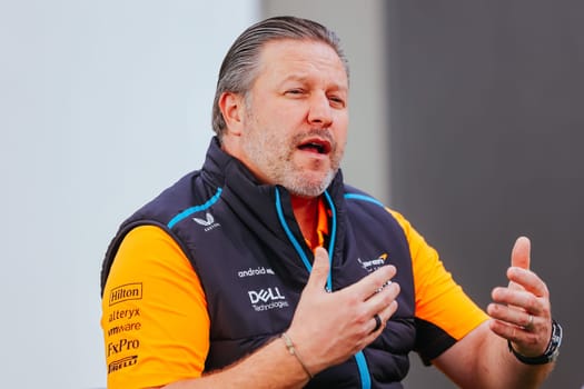 MELBOURNE, AUSTRALIA - MARCH 30: Zak Brown CEO of McLaren Formula 1 Team at the 2023 Australian Formula 1 Grand Prix on 30th March 2023