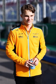 MELBOURNE, AUSTRALIA - MARCH 29: Oscar Piastri of Australia inspecting the circuit before the 2023 Australian Formula 1 Grand Prix on 29th March 2023