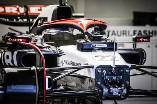 MELBOURNE, AUSTRALIA - MARCH 30: Scuderia AlphaTauri eat the 2023 Australian Formula 1 Grand Prix on 30th March 2023