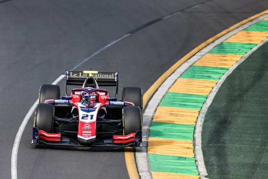 MELBOURNE, AUSTRALIA - MARCH 31: Clément Novalak of Trident in F2 at the 2023 Australian Formula 1 Grand Prix on 31st March 2023