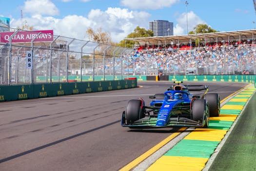 MELBOURNE, AUSTRALIA - MARCH 31: Logan Sargeant of the United States drives the Williams FW44 Mercedes during practice at the 2023 Australian Grand Prix at Albert Park in Melbourne, Australia