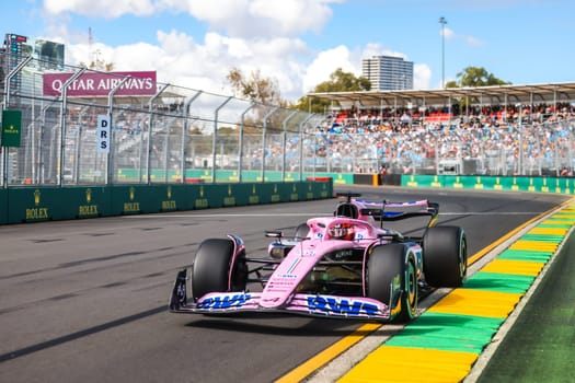 MELBOURNE, AUSTRALIA - MARCH 31: Esteban Ocon of France drives the Alpine A523 Renault during practice in the 2023 Australian Grand Prix at Albert Park in Melbourne, Australia