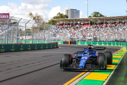 MELBOURNE, AUSTRALIA - MARCH 31: Alexander Albon of Thailand drives the Williams FW44 Mercedes during practice in the 2023 Australian Grand Prix at Albert Park in Melbourne, Australia
