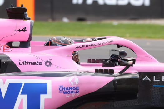 MELBOURNE, AUSTRALIA - MARCH 31: Esteban Ocon of France drives the Alpine A523 Renault during practice in the 2023 Australian Grand Prix at Albert Park in Melbourne, Australia