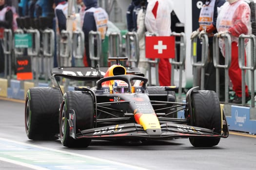MELBOURNE, AUSTRALIA - MARCH 31: Max Verstappen of the Netherlands drives the Oracle Red Bull Racing RB19 during practice in the 2023 Australian Grand Prix at Albert Park in Melbourne, Australia