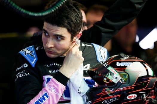 MELBOURNE, AUSTRALIA - MARCH 31: Esteban Ocon of France of Alpine F1 Team during practice at the 2023 Australian Formula 1 Grand Prix on 31st March 2023