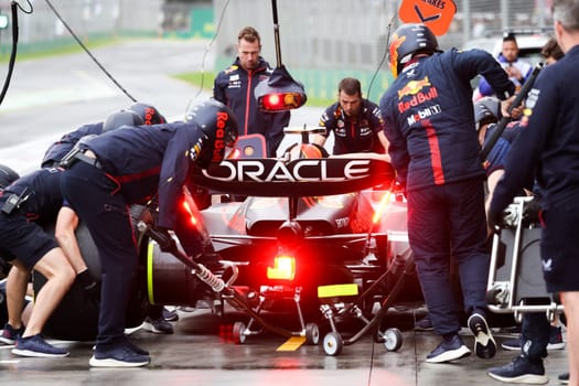 MELBOURNE, AUSTRALIA - MARCH 31: Oracle Red Bull Racing during practice at the 2023 Australian Formula 1 Grand Prix on 31st March 2023