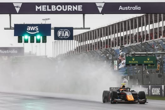 MELBOURNE, AUSTRALIA - MARCH 31: Isack Hadjar of Hitech Pulse-Eight in F2 at the 2023 Australian Formula 1 Grand Prix on 31st March 2023