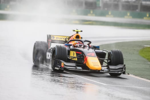 MELBOURNE, AUSTRALIA - MARCH 31: Enzo Fittipaldi of Rodin Carlin in F2 at the 2023 Australian Formula 1 Grand Prix on 31st March 2023