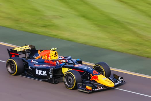MELBOURNE, AUSTRALIA - MARCH 31: Enzo Fittipaldi of Rodin Carlin in F2 at the 2023 Australian Formula 1 Grand Prix on 31st March 2023