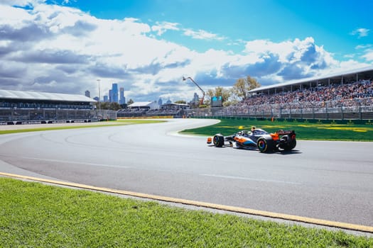 MELBOURNE, AUSTRALIA - MARCH 31: Lando Norris of Great Britain drives the McLaren MCL36 during practice in the 2023 Australian Grand Prix at Albert Park in Melbourne, Australia