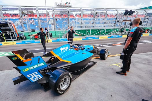 MELBOURNE, AUSTRALIA - MARCH 31: F3 racer Nikita Bedrin of Jenzer Motorsport at the 2023 Australian Formula 1 Grand Prix on 31st March 2023