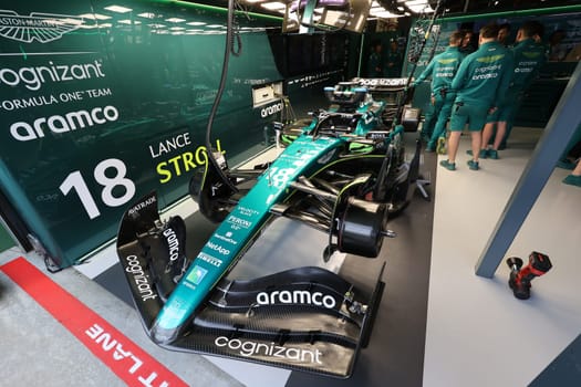 MELBOURNE, AUSTRALIA - MARCH 31: Aston Martin Aramco Cognizant Formula One Team at the 2023 Australian Formula 1 Grand Prix on 31st March 2023