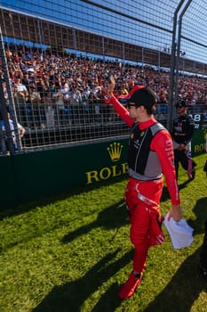 MELBOURNE, AUSTRALIA - APRIL 2: Charles Leclerc of Monaco before race start during the 2023 Australian Grand Prix at Albert Park on April 2, 2023 in Melbourne, Australia.