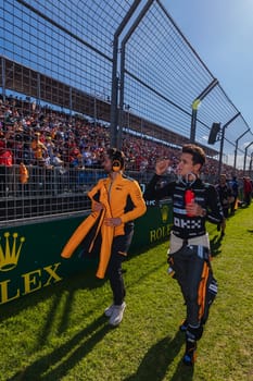 MELBOURNE, AUSTRALIA - APRIL 2: Lando Norris of Great Britain before race start during the 2023 Australian Grand Prix at Albert Park on April 2, 2023 in Melbourne, Australia.