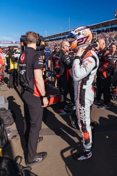 MELBOURNE, AUSTRALIA - APRIL 2: Nico Hulkenberg of Germany before race start during the 2023 Australian Grand Prix at Albert Park on April 2, 2023 in Melbourne, Australia.