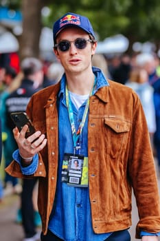 MELBOURNE, AUSTRALIA - APRIL 01: Australian snowboarder Scotty James at the 2023 Australian Formula 1 Grand Prix on 1st April 2023