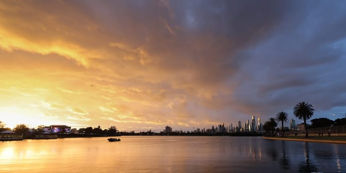 MELBOURNE, AUSTRALIA - APRIL 01: Sunset atmosphere at the 2023 Australian Formula 1 Grand Prix on 1st April 2023