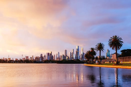 MELBOURNE, AUSTRALIA - APRIL 01: Sunset atmosphere at the 2023 Australian Formula 1 Grand Prix on 1st April 2023