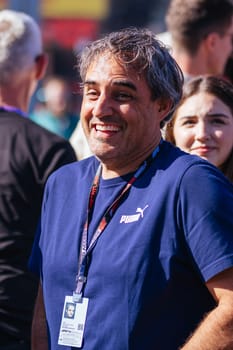 MELBOURNE, AUSTRALIA - APRIL 2: Juan Pablo Montoya before race start at the 2023 Australian Formula 1 Grand Prix on 2nd April 2023