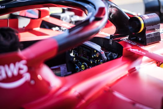 MELBOURNE, AUSTRALIA - APRIL 2: Scuderia Ferrari before race start during the 2023 Australian Grand Prix at Albert Park on April 2, 2023 in Melbourne, Australia.