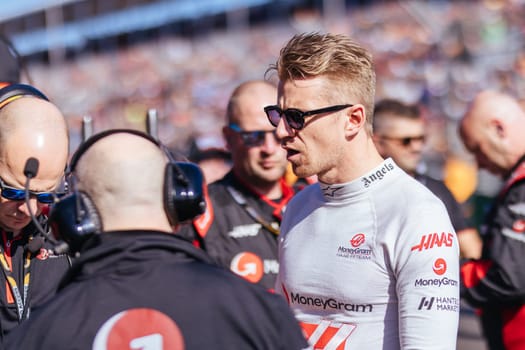 MELBOURNE, AUSTRALIA - APRIL 2: Nico Hulkenberg of Germany before race start during the 2023 Australian Grand Prix at Albert Park on April 2, 2023 in Melbourne, Australia.