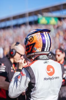 MELBOURNE, AUSTRALIA - APRIL 2: Nico Hulkenberg of Germany before race start during the 2023 Australian Grand Prix at Albert Park on April 2, 2023 in Melbourne, Australia.