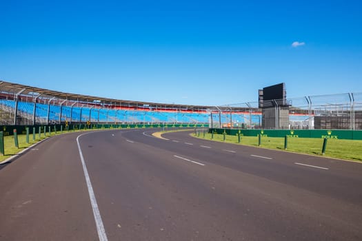 MELBOURNE, AUSTRALIA - MARCH 17 2022: Track build and preparations for the 2023 Formula 1 Australian Grand Prix to be held on March 30 to April 2nd 2023.
