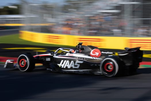 MELBOURNE, AUSTRALIA - APRIL 2: Nico Hulkenberg of Germany drives the Haas F1 VF-23 Ferrari on race day during the 2023 Australian Grand Prix at Albert Park on April 2, 2023 in Melbourne, Australia.