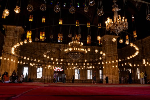 Cairo, Egypt - April 14 2008: The mosque of Muhammad Ali (or Alabaster Mosque) in the Citadel of Cairo. Egypt