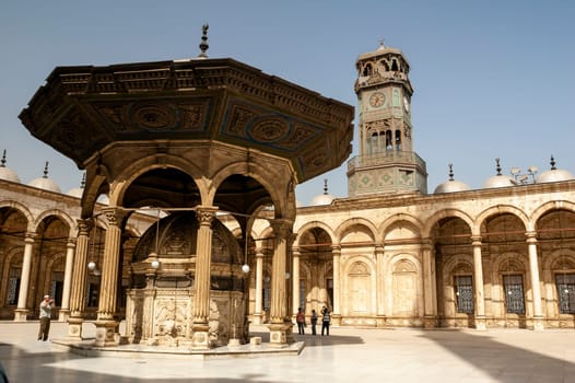Cairo, Egypt - April 14 2008: The mosque of Muhammad Ali (or Alabaster Mosque) in the Citadel of Cairo. Egypt