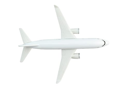 Top view of passenger airplane isolated on white with clipping path. High quality photo