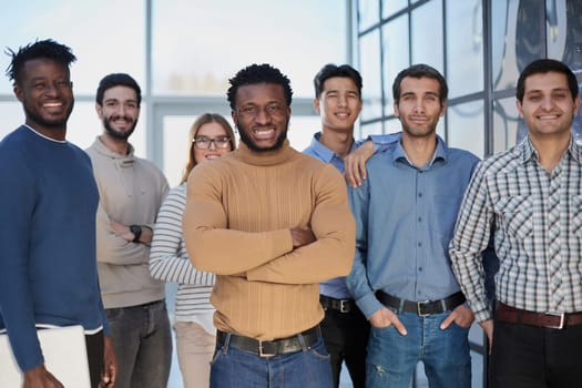 Business people standing at a meeting in a conference room