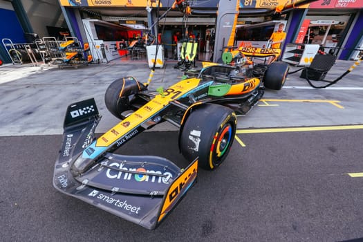 MELBOURNE, AUSTRALIA - MARCH 31: McLaren Formula 1 Team at the 2023 Australian Formula 1 Grand Prix on 31st March 2023