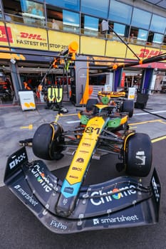 MELBOURNE, AUSTRALIA - MARCH 31: McLaren Formula 1 Team at the 2023 Australian Formula 1 Grand Prix on 31st March 2023