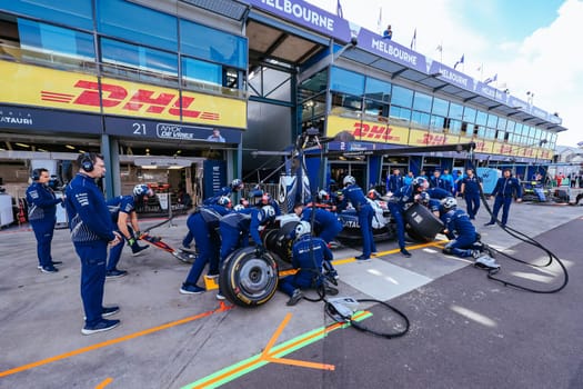 MELBOURNE, AUSTRALIA - MARCH 31: Scuderia AlphaTauri at the 2023 Australian Formula 1 Grand Prix on 31st March 2023