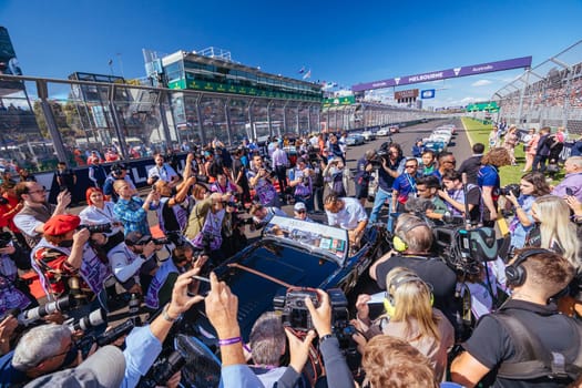MELBOURNE, AUSTRALIA - APRIL 2: Driver parade atmosphere at the 2023 Australian Formula 1 Grand Prix on 2nd April 2023
