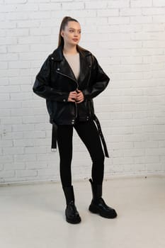 white black isolated background design clothing fashion casual zipper leather jacket clothes style