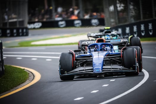 MELBOURNE, AUSTRALIA - APRIL 01: Logan Sargeant of the United States drives the Williams FW44 Mercedes in practice during the 2023 Australian Grand Prix at Albert Park on April 1, 2023 in Melbourne, Australia.