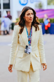 MELBOURNE, AUSTRALIA - APRIL 01: Australian TV presenter Tara Rushton at the 2023 Australian Formula 1 Grand Prix on 1st April 2023