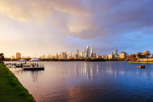 MELBOURNE, AUSTRALIA - APRIL 01: Sunset atmosphere at the 2023 Australian Formula 1 Grand Prix on 1st April 2023