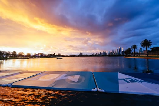 MELBOURNE, AUSTRALIA - APRIL 01: Sunset atmosphere at the 2023 Australian Formula 1 Grand Prix on 1st April 2023