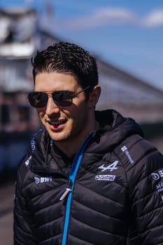 MELBOURNE, AUSTRALIA - APRIL 2: Esteban Ocon of France driving for Alpine F1 Team at the drivers parade before the start of the main race at the 2023 Australian Formula 1 Grand Prix on 2nd April 2023