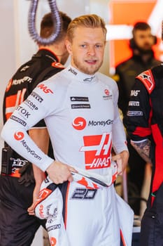 MELBOURNE, AUSTRALIA - APRIL 2: Kevin Magnussen of Denmark drives the Haas F1 VF-23 Ferrari on race day during the 2023 Australian Grand Prix at Albert Park on April 2, 2023 in Melbourne, Australia.