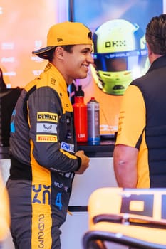 MELBOURNE, AUSTRALIA - APRIL 2: Lando Norris of Great Britain of McLaren Formula 1 Team before the start of race day during the 2023 Australian Grand Prix on April 2, 2023 in Melbourne, Australia.