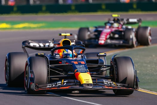 MELBOURNE, AUSTRALIA - APRIL 2: Sergio Perez of Mexico drives the Oracle Red Bull Racing RB19 on race day during the 2023 Australian Grand Prix at Albert Park on April 2, 2023 in Melbourne, Australia.