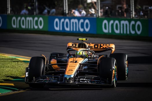 MELBOURNE, AUSTRALIA - APRIL 2: Lando Norris of Great Britain drives the McLaren MCL36 on race day during the 2023 Australian Grand Prix at Albert Park on April 2, 2023 in Melbourne, Australia.