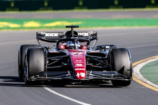 MELBOURNE, AUSTRALIA - APRIL 2: Valtteri Bottas of Finland drives the Alfa Romeo F1 C43 Ferrari on race day during the 2023 Australian Grand Prix at Albert Park on April 2, 2023 in Melbourne, Australia.